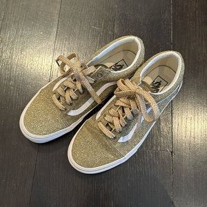 Size 8 Women’s Gold Glitter Vans